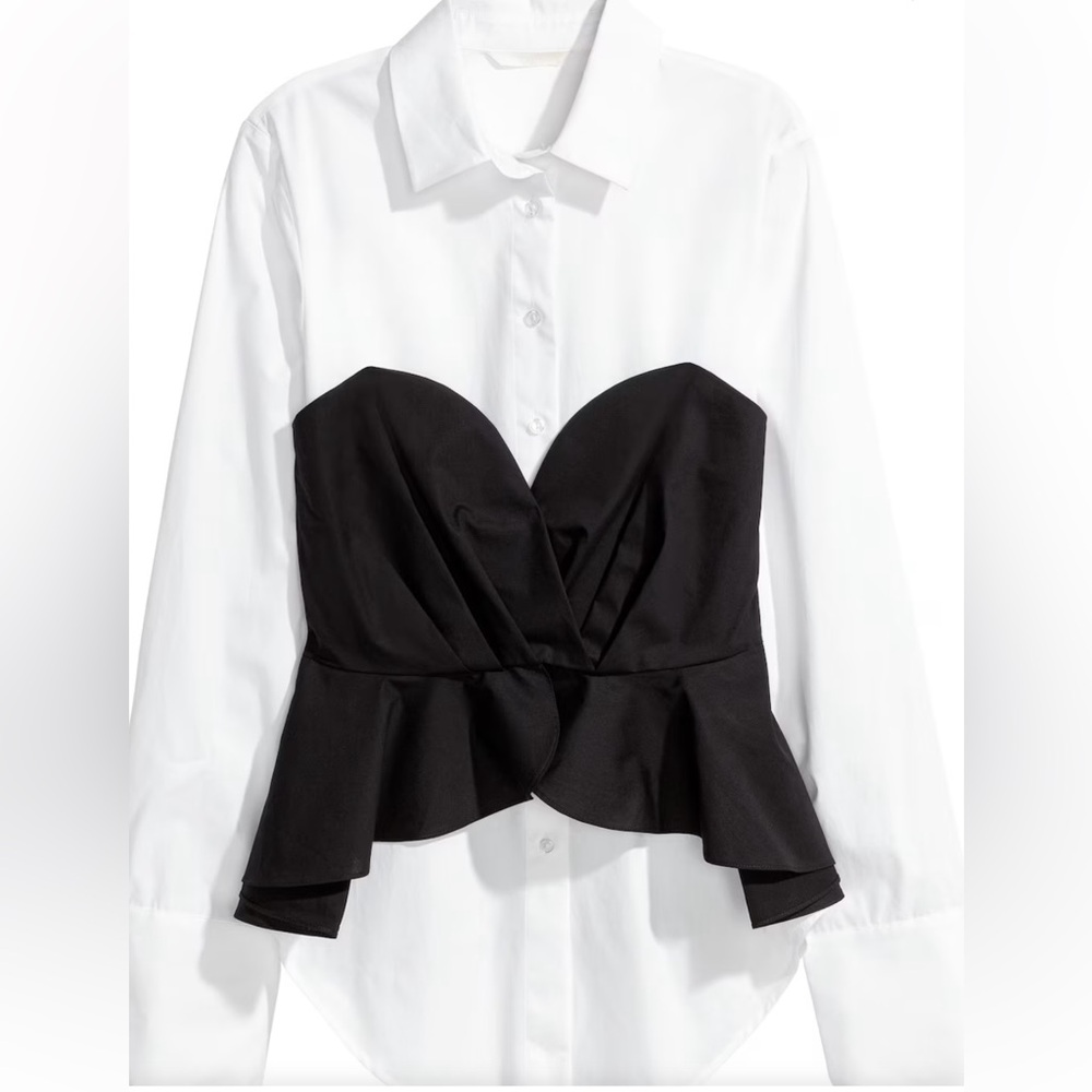 H&M Elegant Black and White Blouse